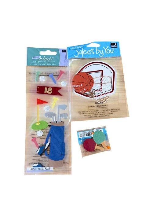 Jolee's By You Other - Jolees By You 3D Sports Stickers Golf Basketball Ping Pong Scrapbooking Crafts